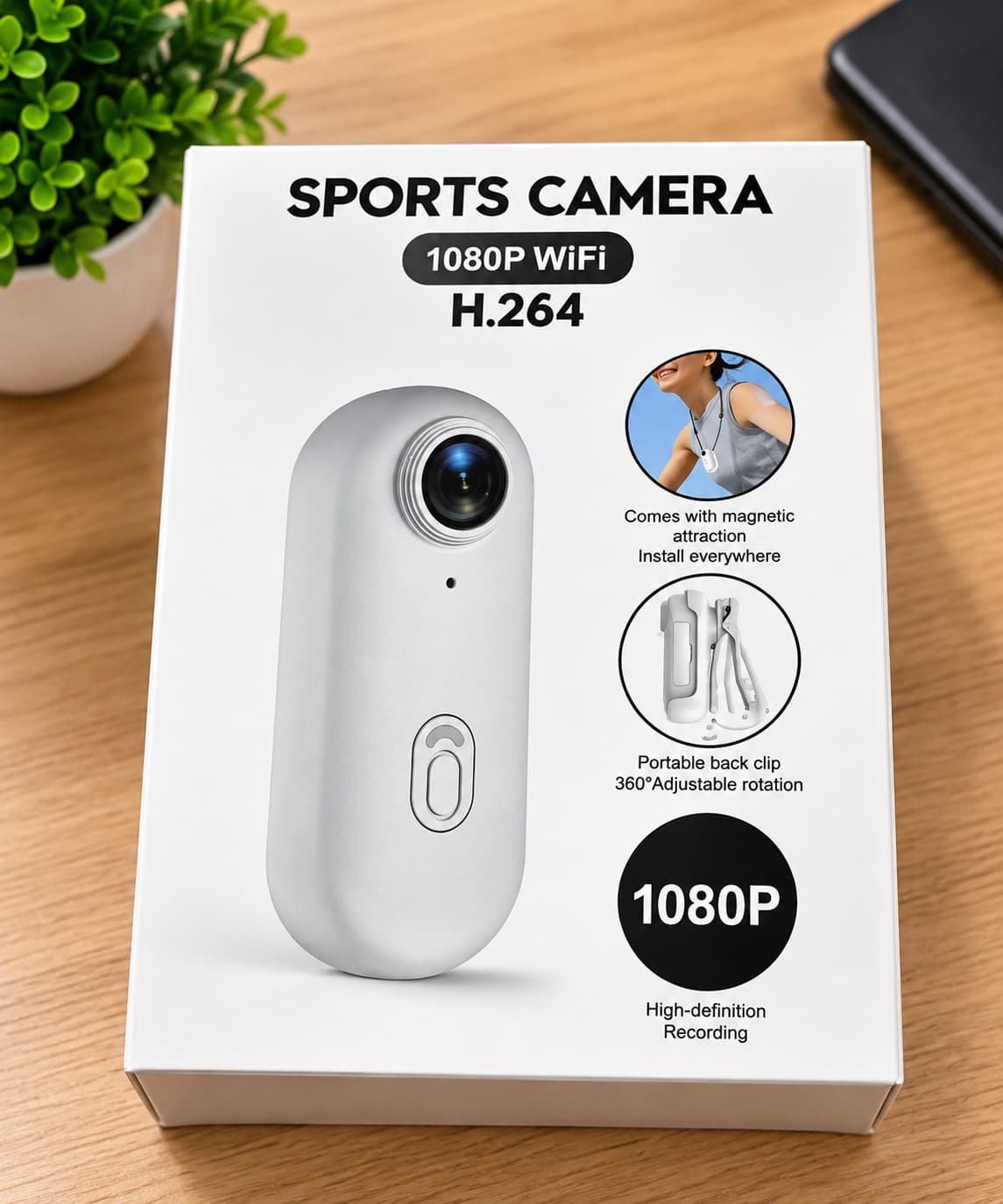 Mini Camêra Corporal Esportiva 1080p Wi-fi - 1
