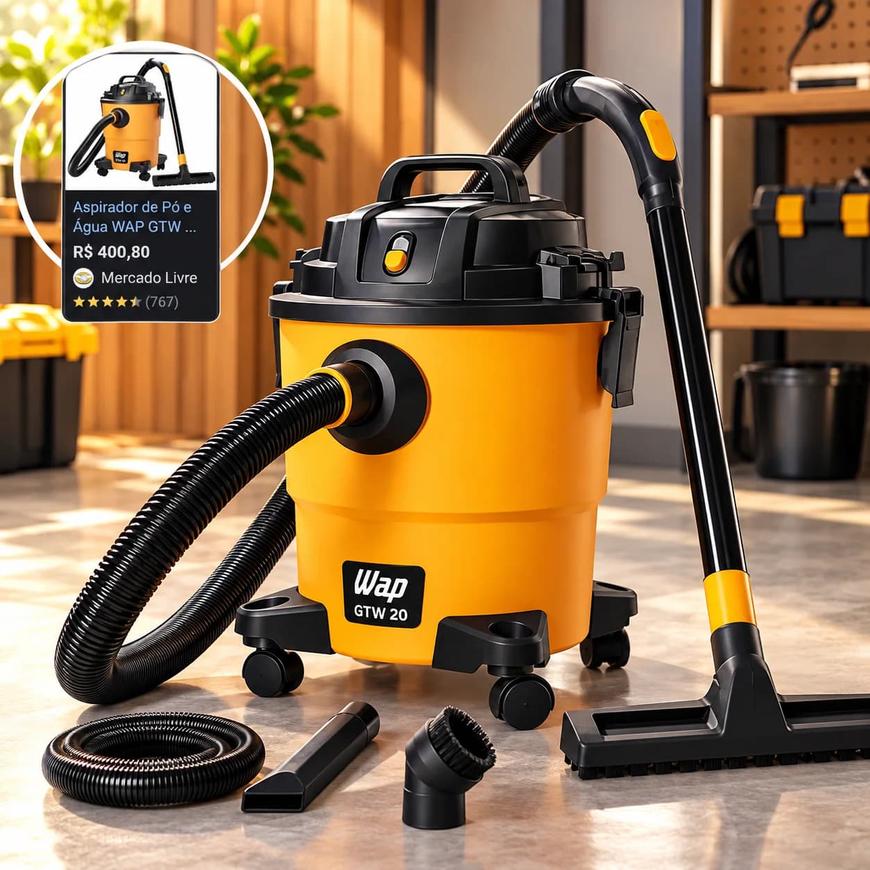 Aspirador de Água e Pó Wap Gtw20 1600w 127v Com Função Soprador - 1