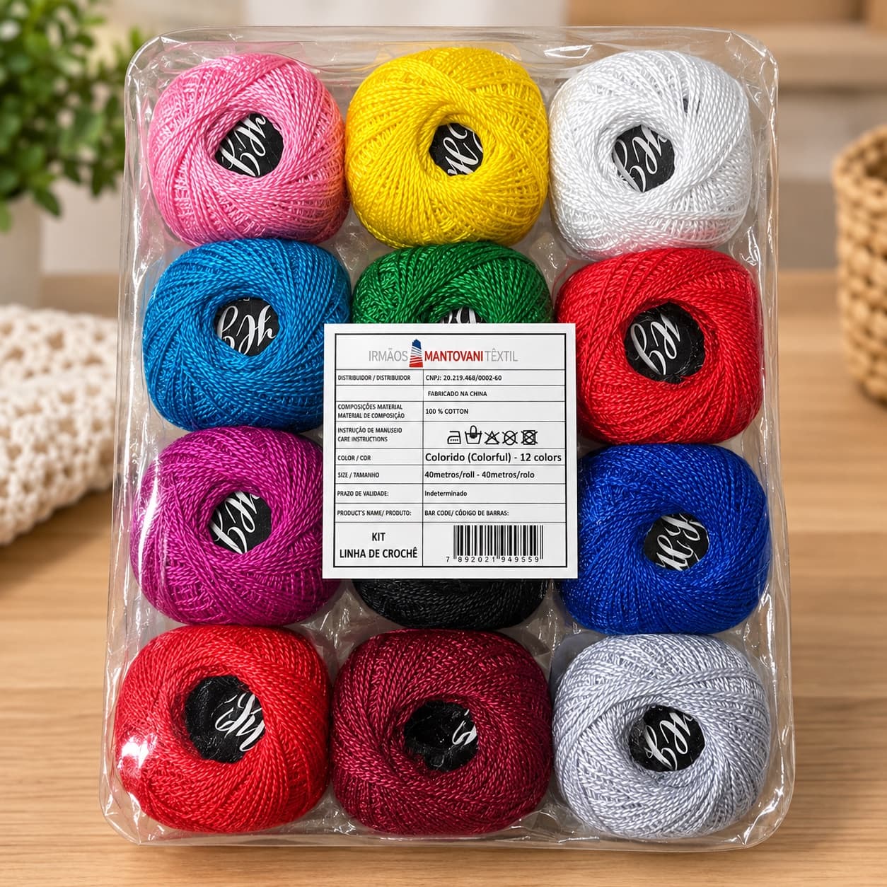 Kit 12 Linhas para Crochê Coloridas 40 Metros - 1