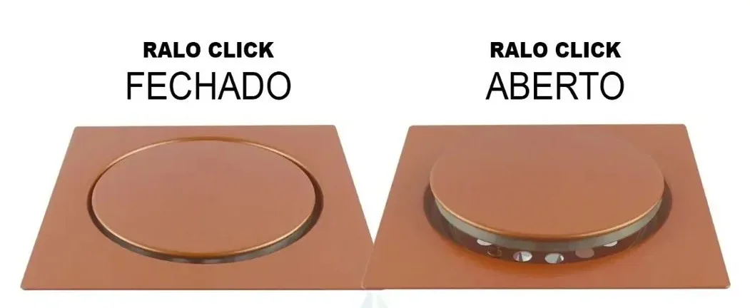 RALO CLICK INTELIGENTE EM AÇO INOXIDÁVEL YIMANUO - COR BRONZE POLIDO - MEDIDA 15X15 - 1