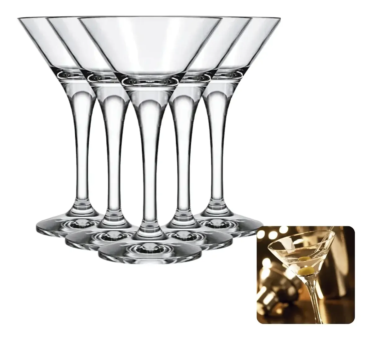 JOGO DE TAÇAS MARTINI DRINK NADIR COM 5 UNIDADES - 250ML - 1