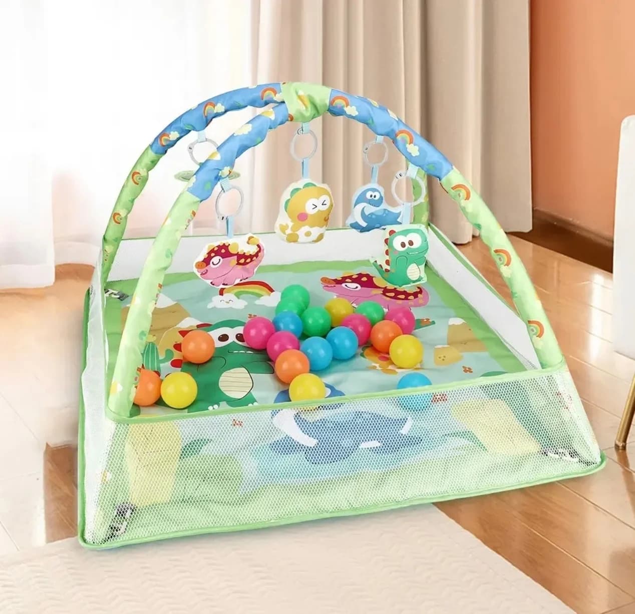 PISCINA DE BOLINHAS INTERATIVO PARA BEBÊS - TEMA DINOSSAUROS - 1