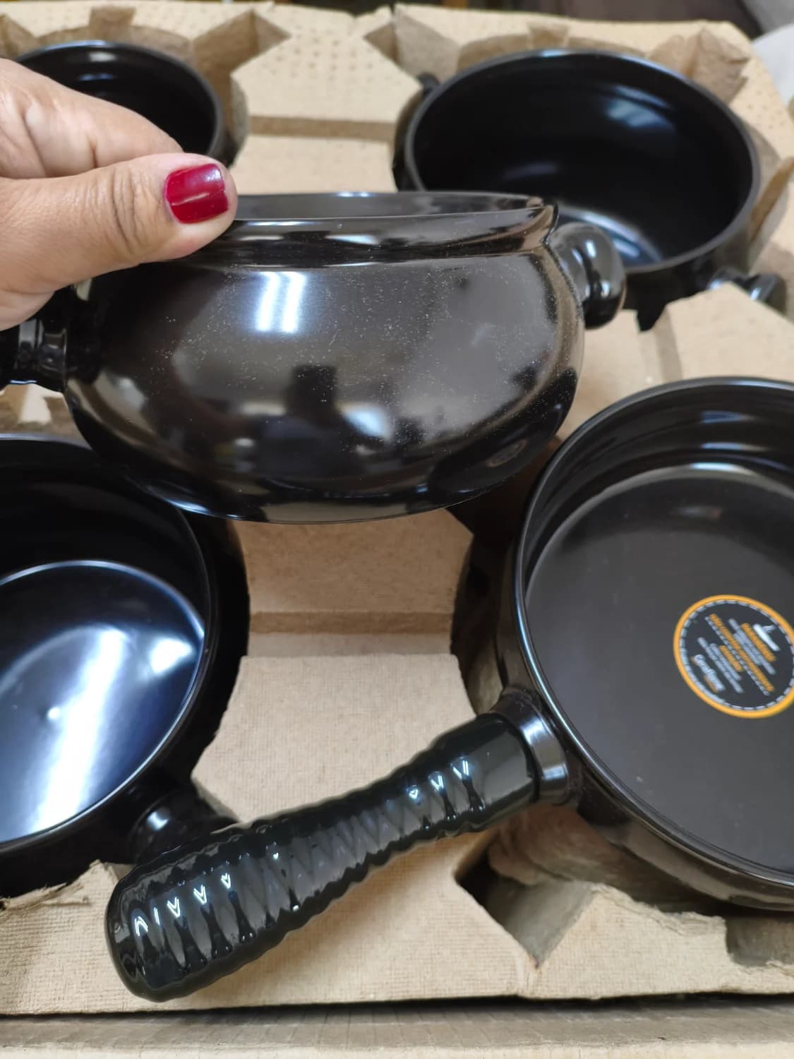 CONJUNTO DE PANELAS PREMIERE JOY CERAFLAME COOKWARE 5 PEÇAS PRETO - 3