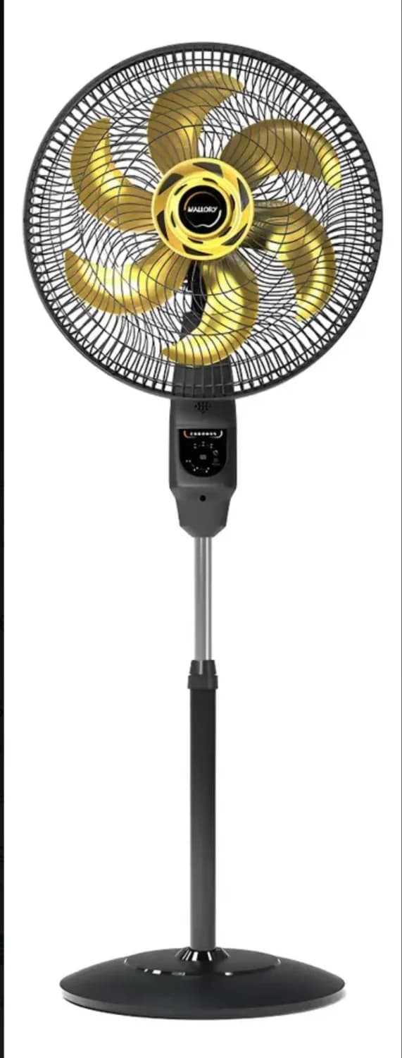 VENTILADOR DE COLUNA MALLORY CHRONOS 6 PÁS NA COR DOURADO | 40CM - 110V PAINEL TOUCH - 1