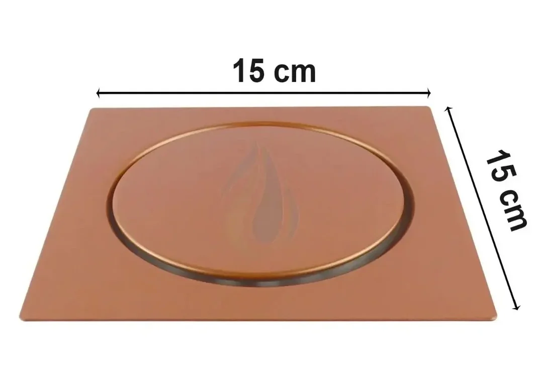 RALO CLICK INTELIGENTE EM AÇO INOXIDÁVEL YIMANUO - COR BRONZE POLIDO - MEDIDA 15X15 - 2