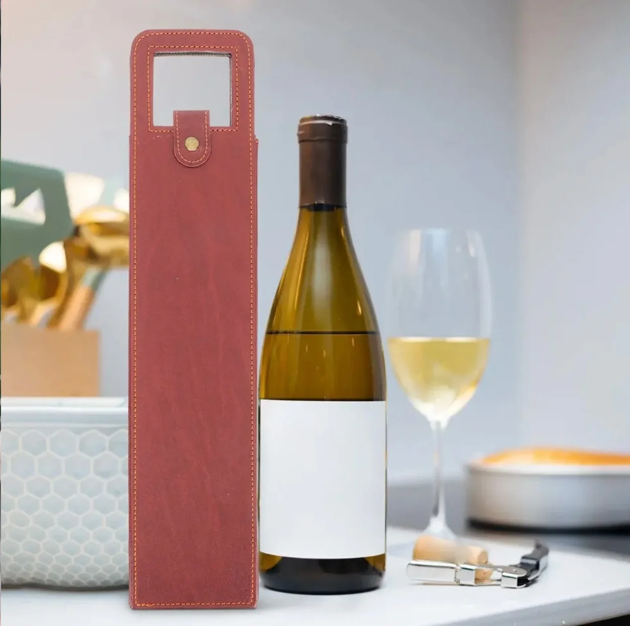 BOLSA PORTA VINHO WM COURO SINTÉTICO - 1