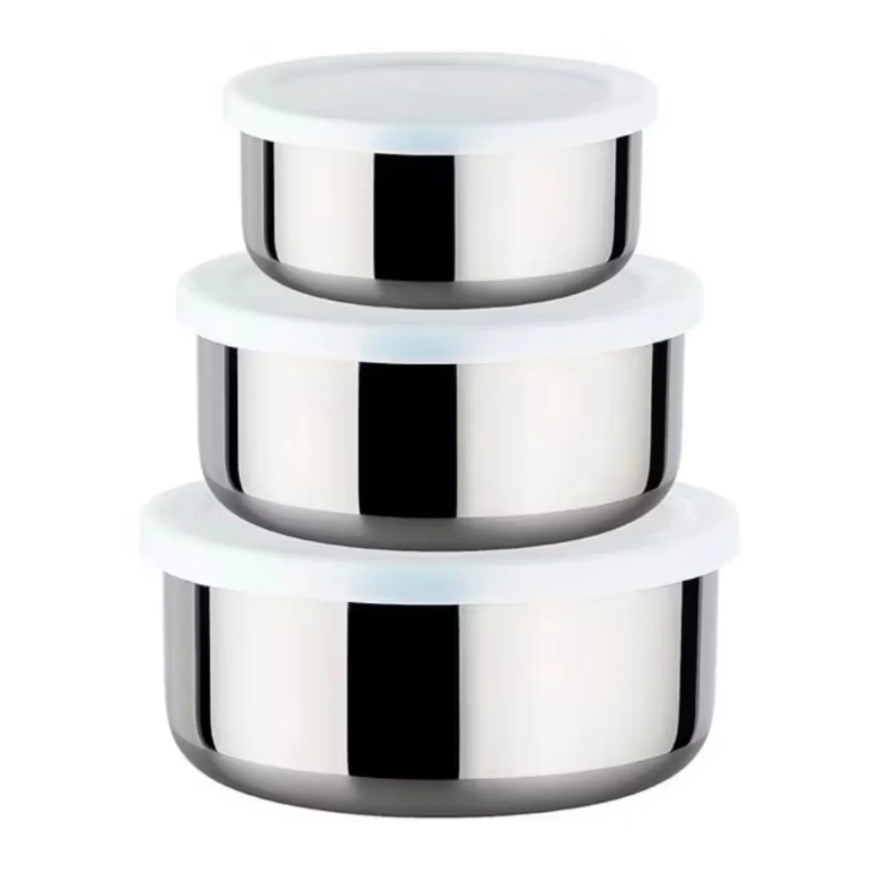KIT 3 POTES INOX COM TAMPA ART HOUSE - 200ML/400ML/600ML - 2