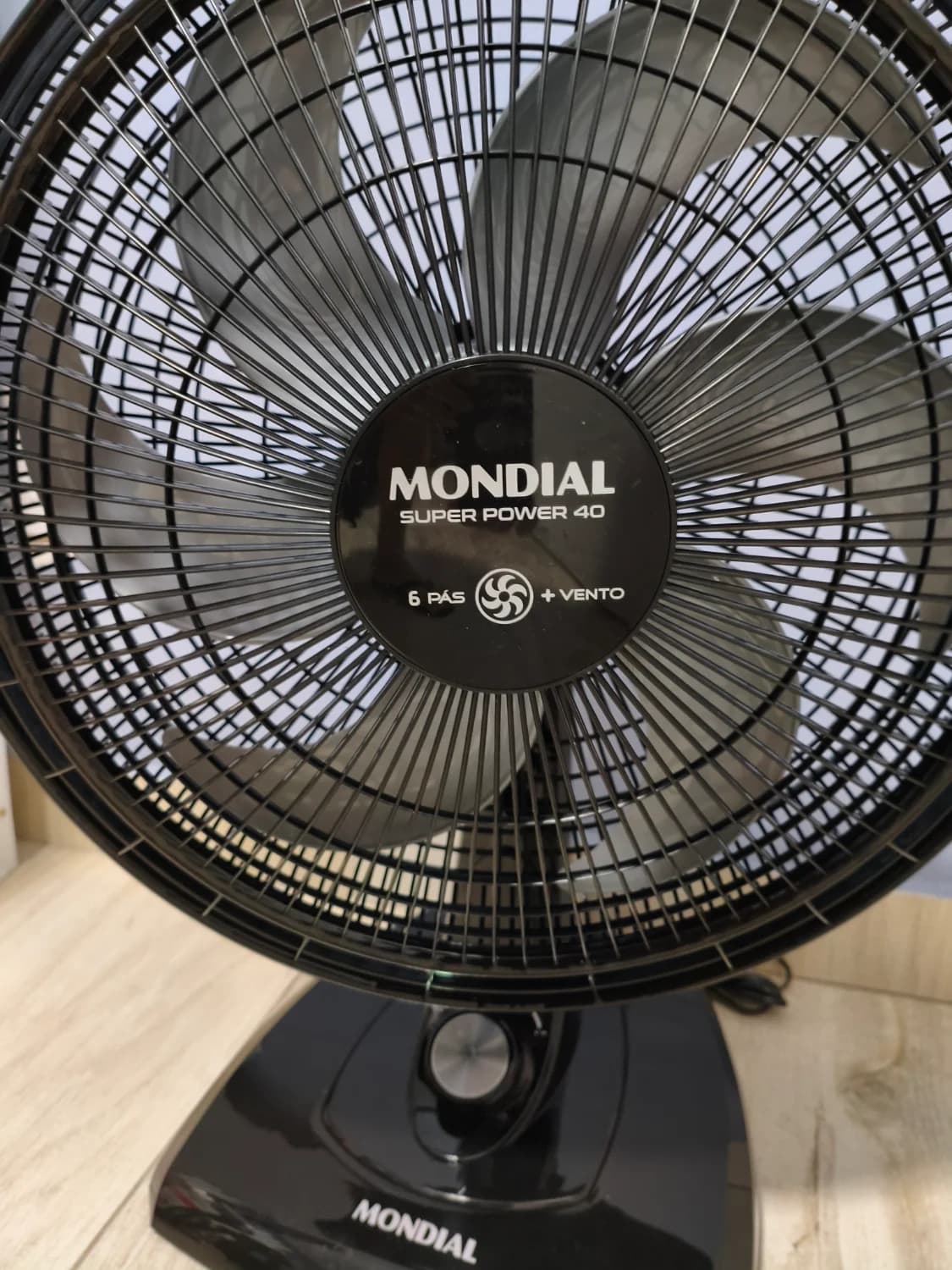 VENTILADOR MONDIAL SUPER POWER PRETO VSP40 | 6 PÁS NA COR CINZA | 40CM | 110V - 1