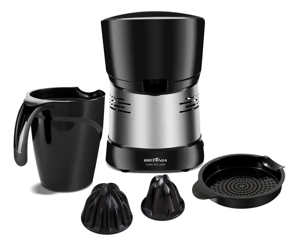 ESPREMEDOR DE FRUTAS BRITÂNIA TURBO PRO - 260W DE POTÊNCIA - CAPACIDADE 1,3 LITROS - 2