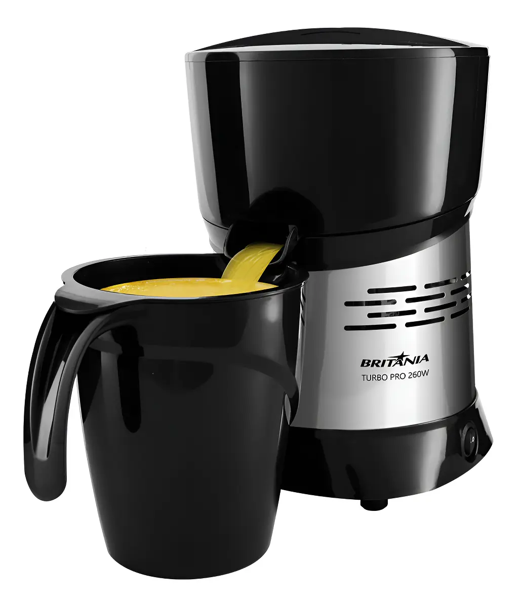 ESPREMEDOR DE FRUTAS BRITÂNIA TURBO PRO - 260W DE POTÊNCIA - CAPACIDADE 1,3 LITROS - 1