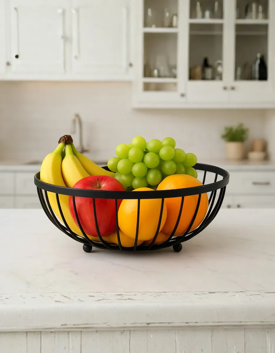 FRUTEIRA DE MESA ARAMADA COM BASE EM BAMBU - 25x16 - 3
