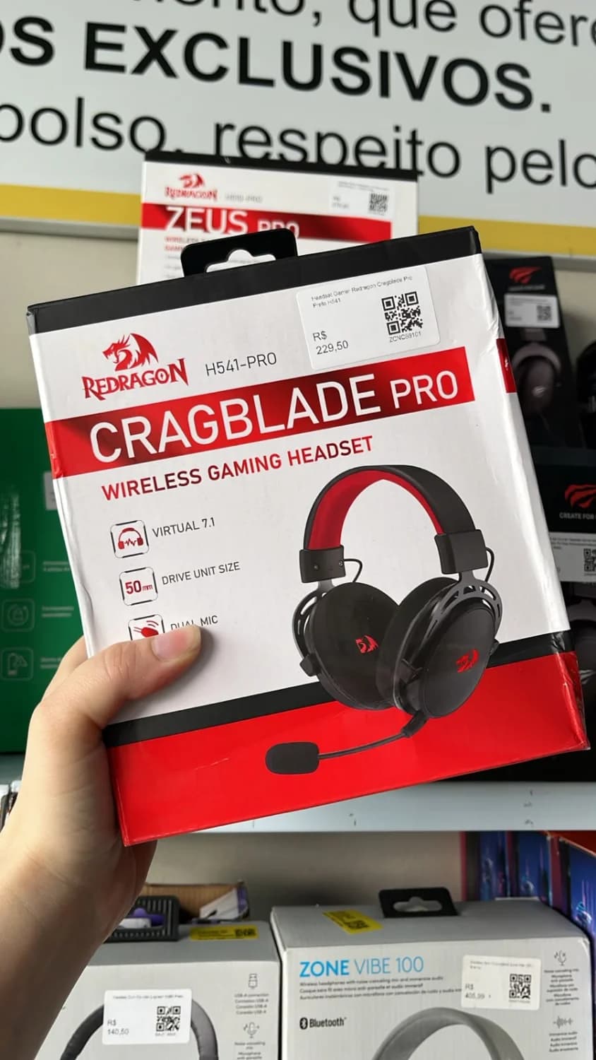 Headset Gamer Redragon Cragblade Pro Preto H541 - 1