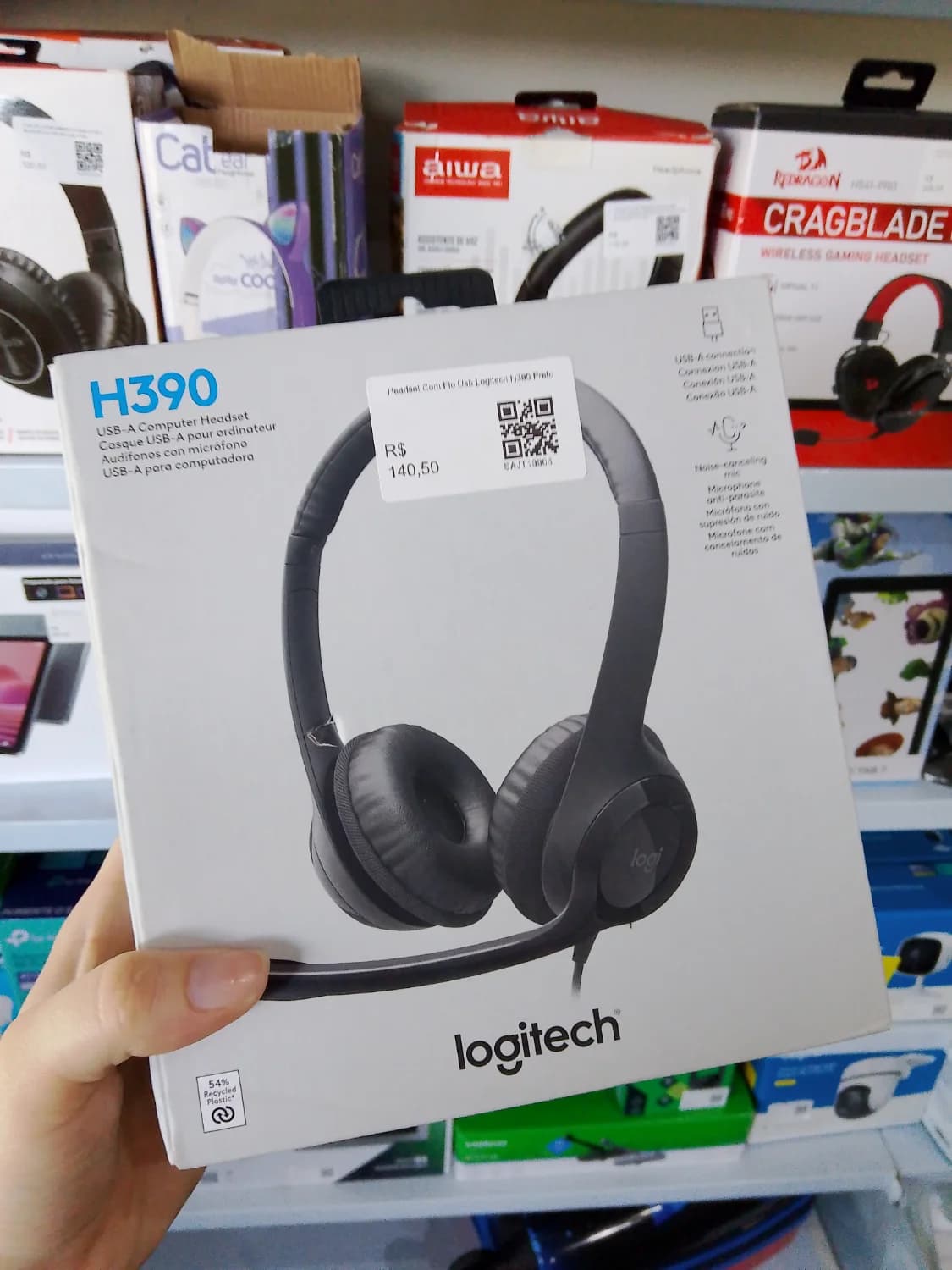Headset Com Fio Usb Logitech H390 Preto - 1