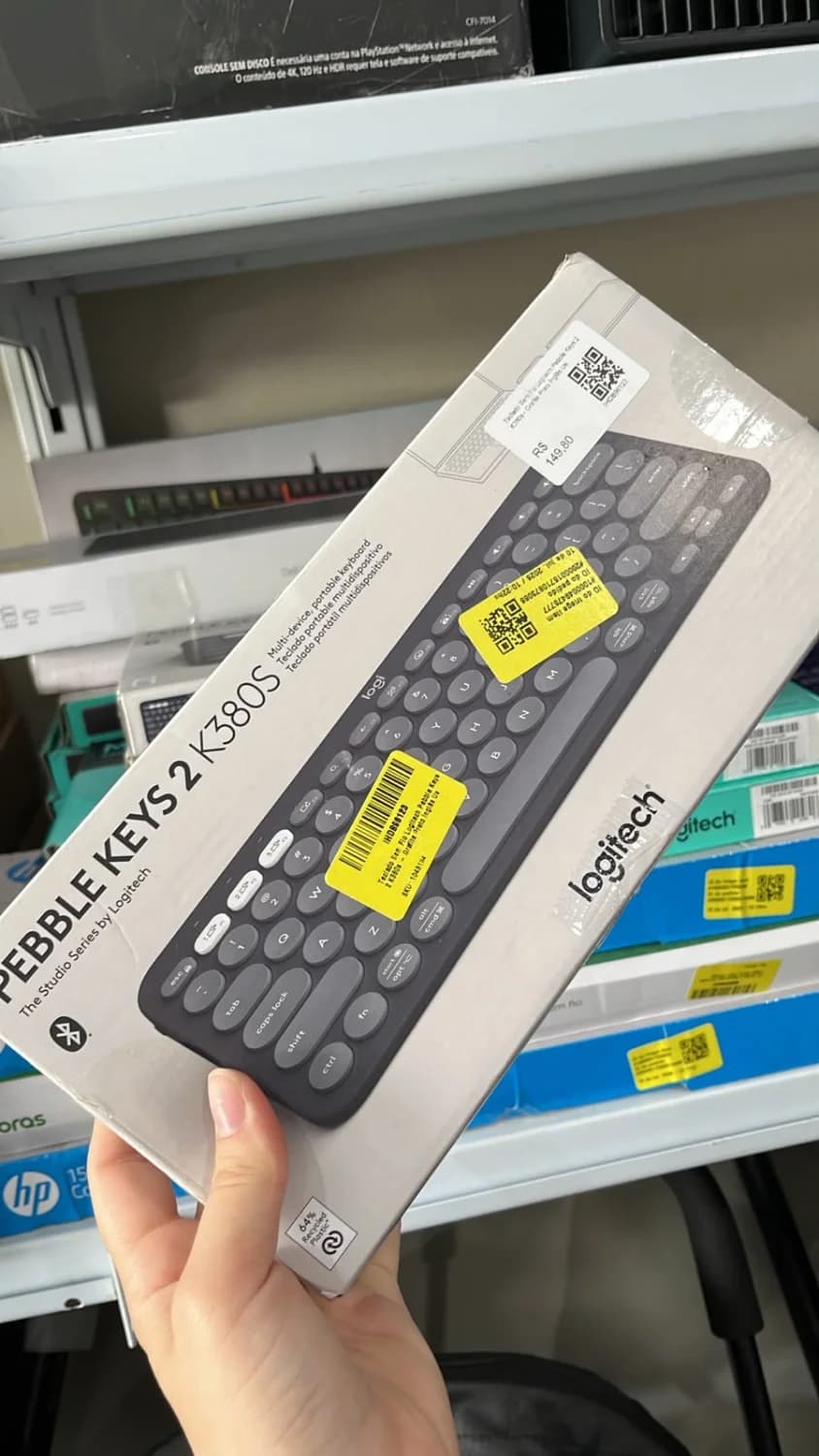 Teclado Sem Fio Logitech Pebble Keys 2 K380s - Grafite Preto Inglês Us - 1