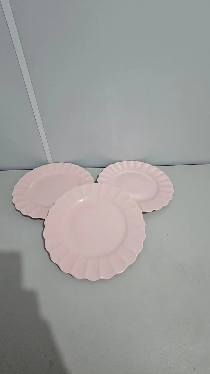 Conjunto 6 pratos rasos 27,5cm oxford flora Dália rosa liso - 1