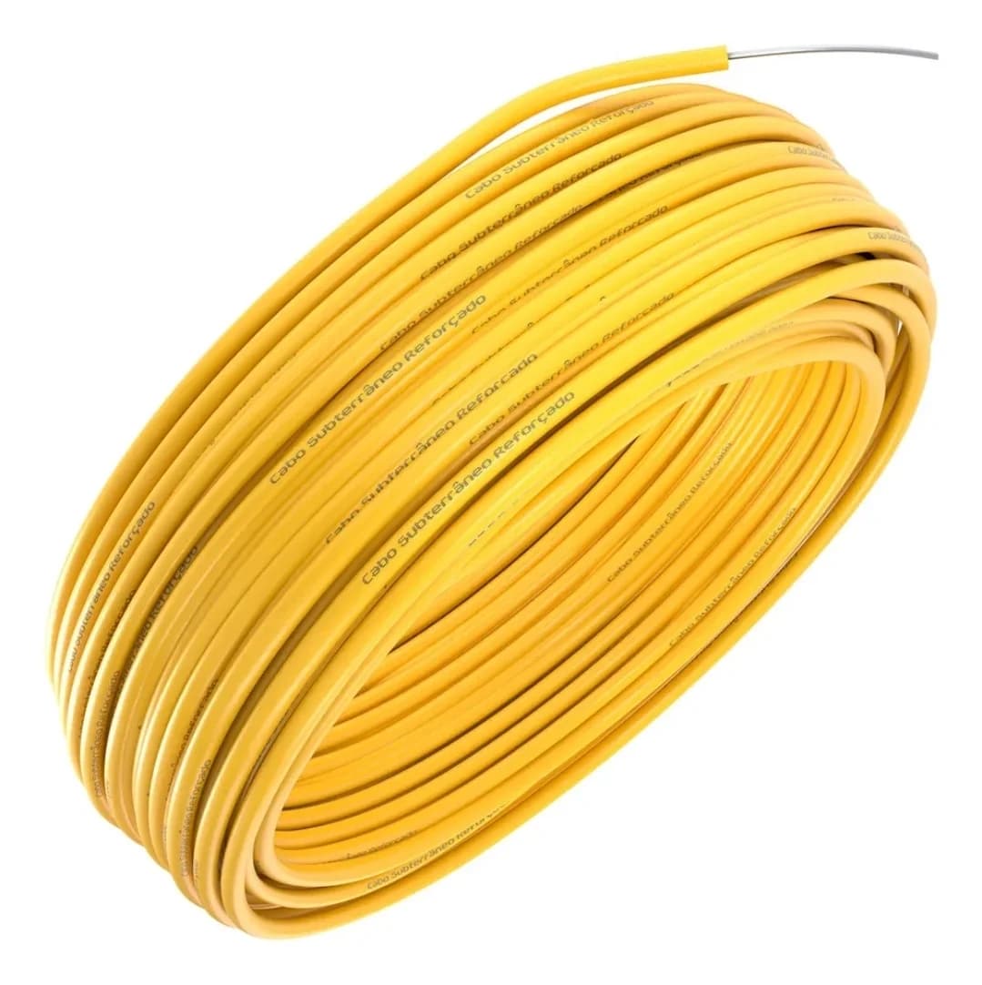 50 Metros Cni Cabo Subterrâneo Isolador Para Cerca Elétrica Amarelo - 1