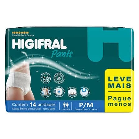 Fralda Geriátrica Roupa Intima Higifral Pants 14 Un Tamanho P/m - 1