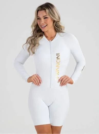 Macaquinho Ciclismo Feminino M.longa Branco Savancini Full branco PP - 1