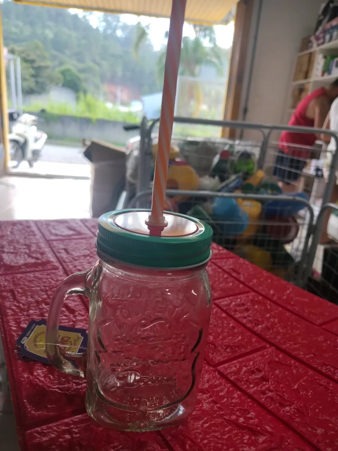 Kit 3 Canecas Fruta Vidro Canudo Drink Melancia Laranja Kiwi Frutas - 1