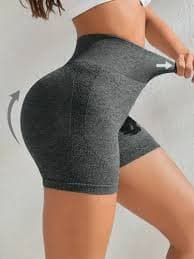 Kit Short Fitness Feminino Poliamida Cintura Alta Pulse TAMANHO P cinza - 1