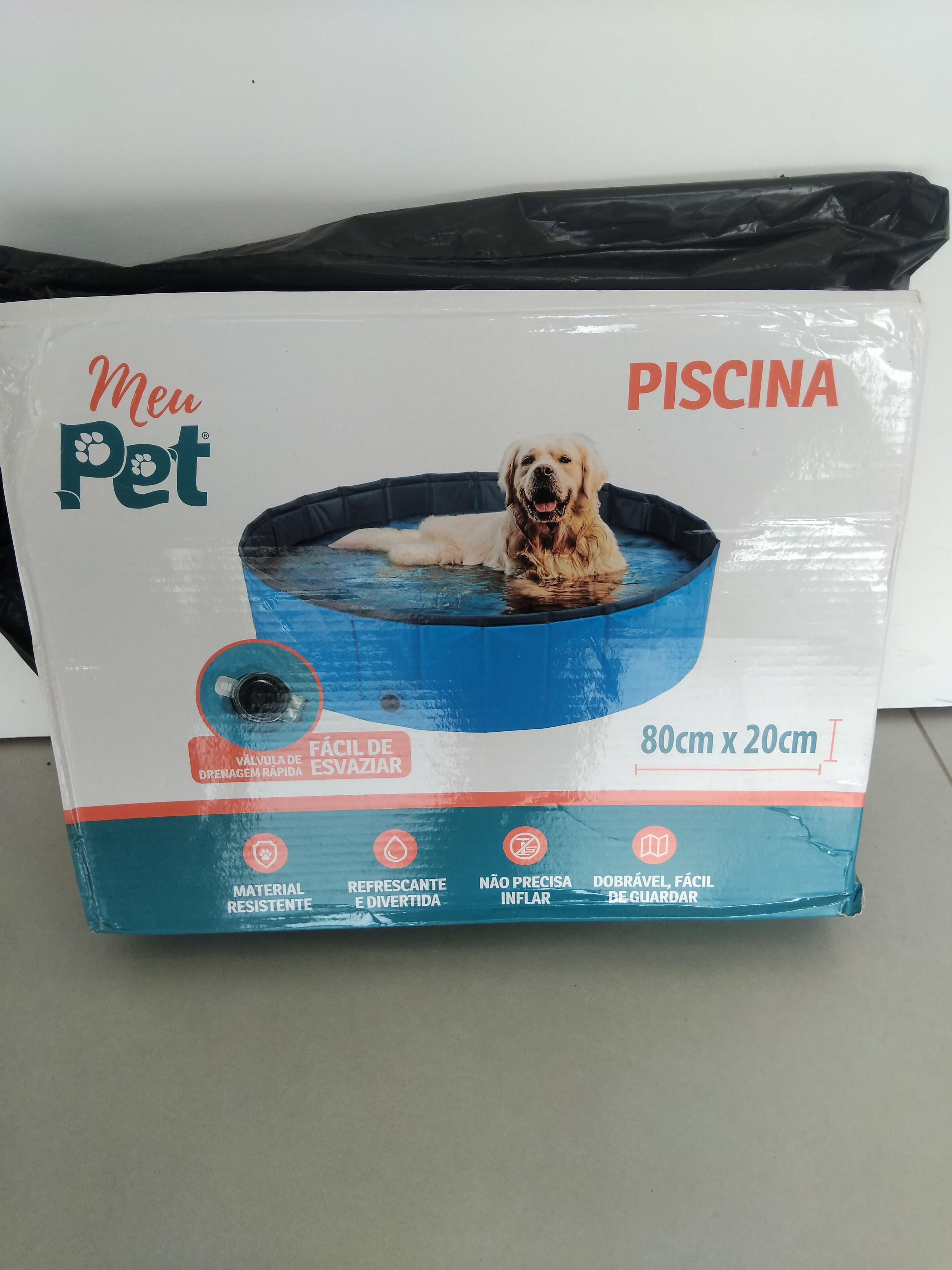 Piscina Pet 20x80cm - Vermelho Ou Azul Seu Dog Vai Adorar.. - 1