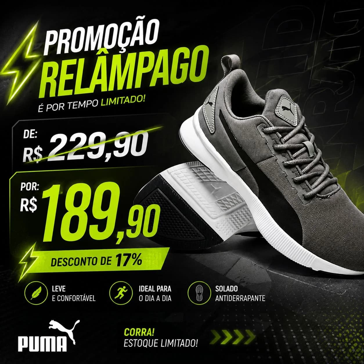 Tênis Puma Flyer Runner - Tamanho 43 - Masculino - 1