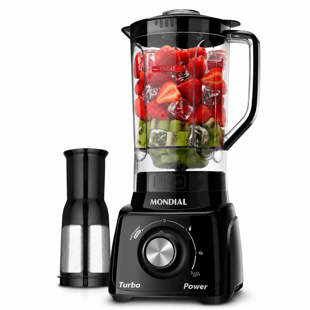 Liquidificador Mondial Turbo Power 550W com Filtro e Jarra de 2.2L para Sucos e Vitaminas - 220V - 1