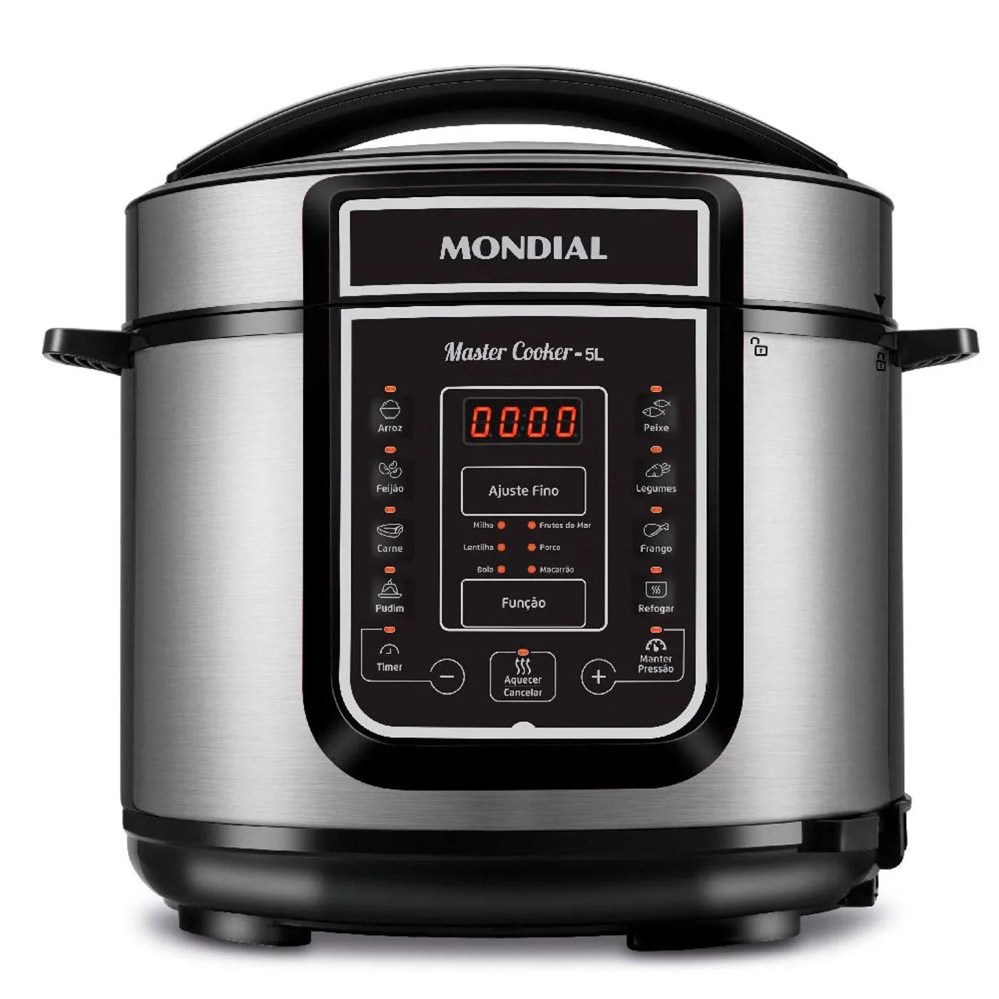 Panela de Pressão Elétrica 5 Litros Mondial Master Cooker PE38 Preta com Prata 127V - 1