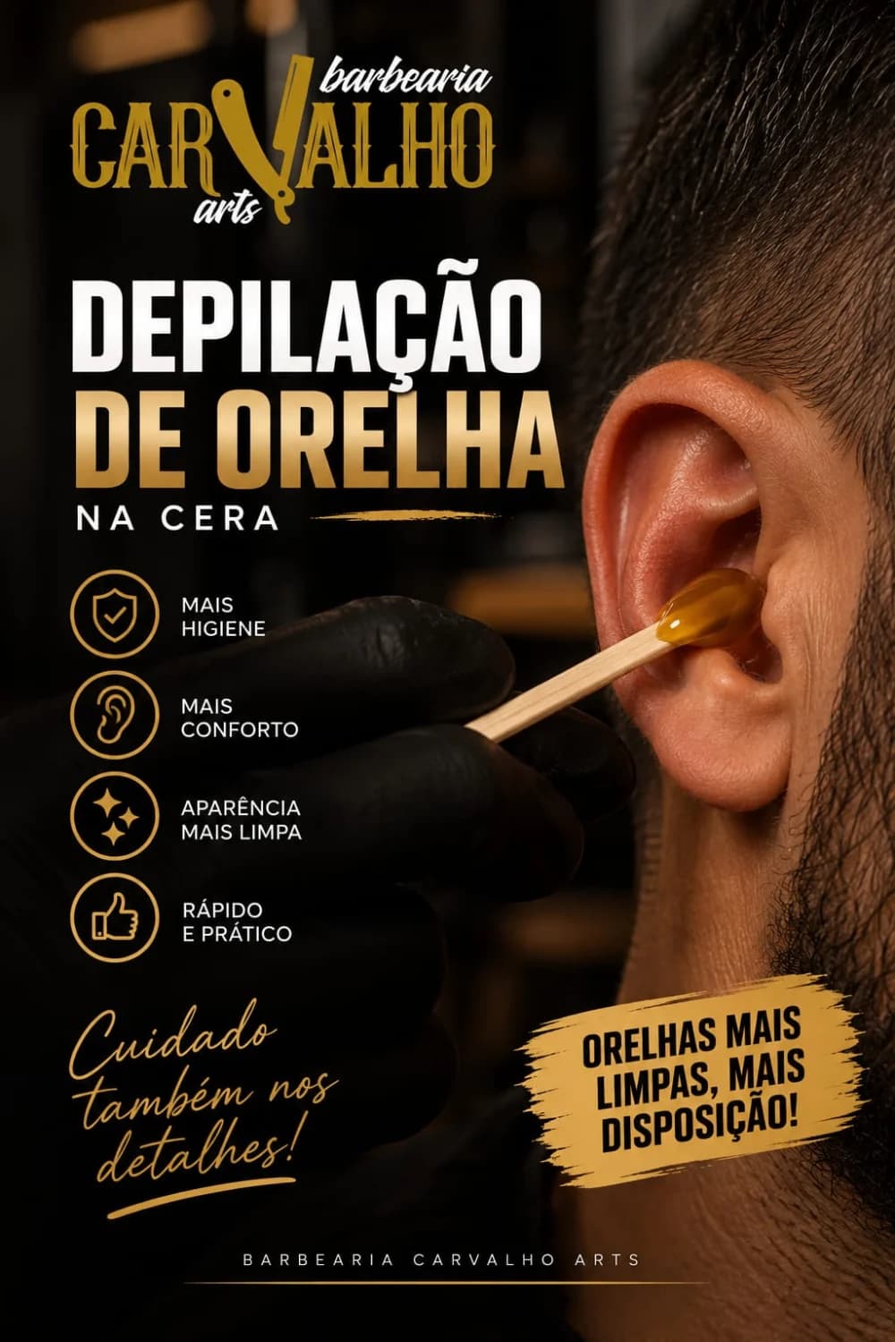 Depilação de orelha na cera - 1