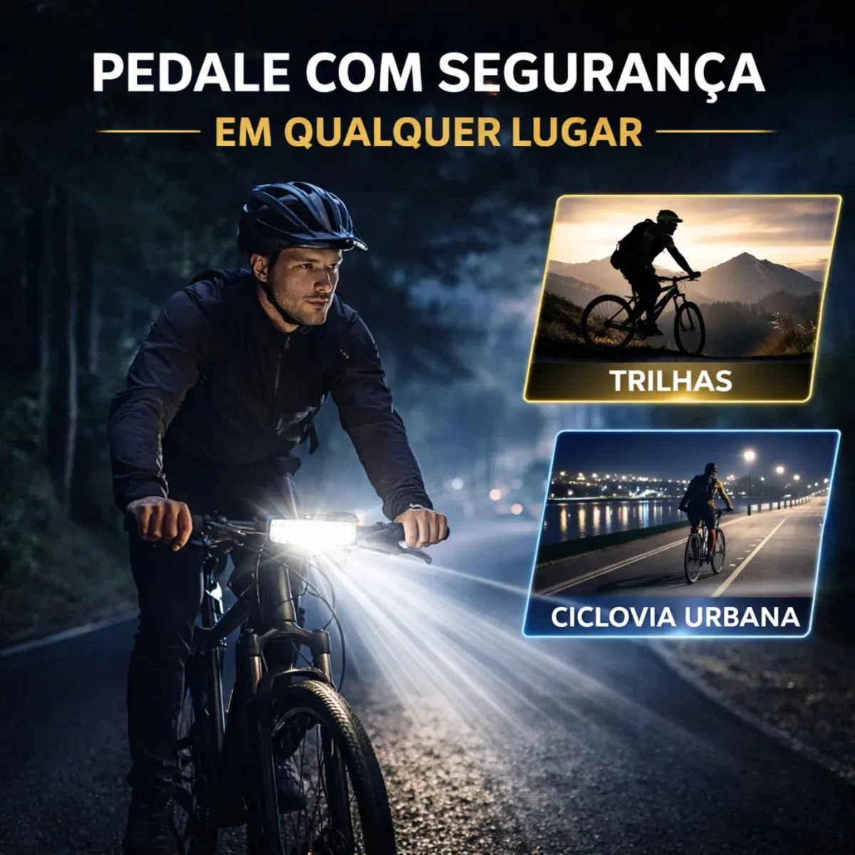 Farol Monster 5 Led Tg3 Lanterna Bike 20.000 Lumens Forte Potente Recarregável Usb Bicicleta - 3