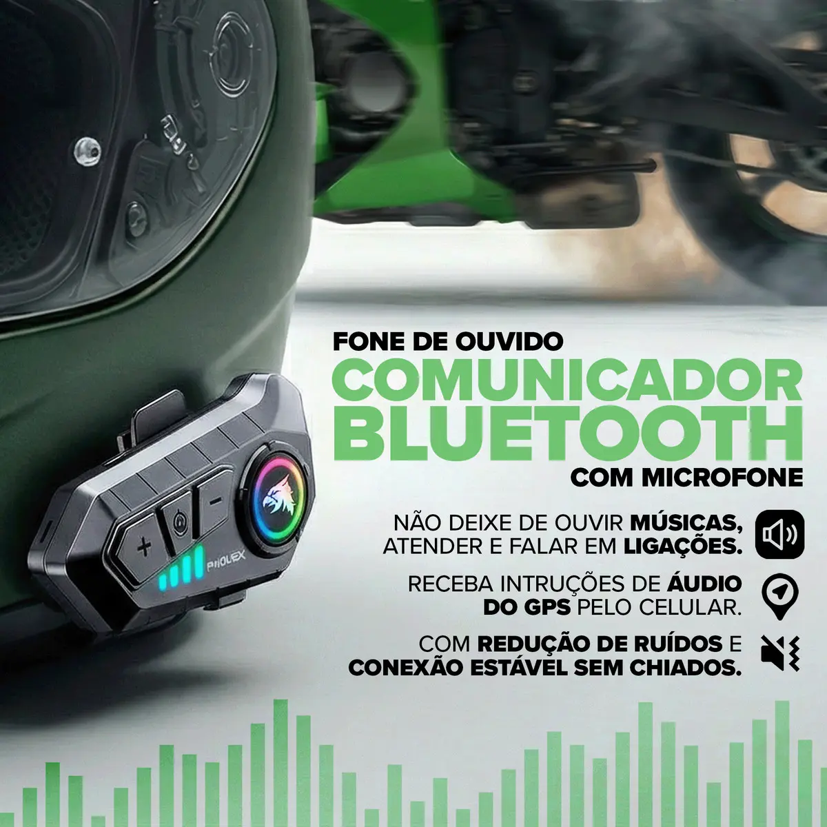 Fone De Ouvido Comunicador Sem Fio Para Capacete Pholex - 1