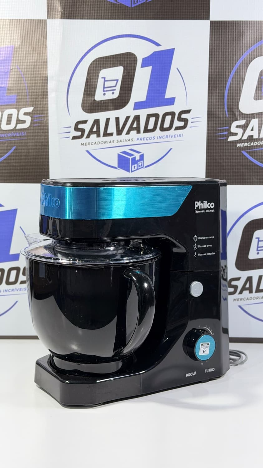Batedeira Planetária Philco 900W 5L Preta 12 Velocidades Turbo PBP90A - 1