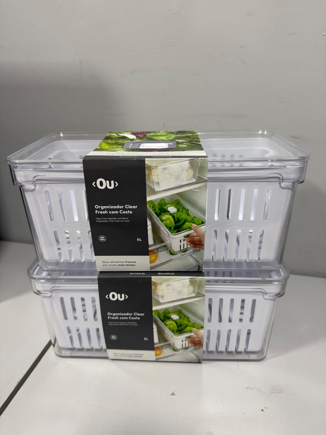 Organizador de geladeira com tampa - 5L Clear fresh - 1