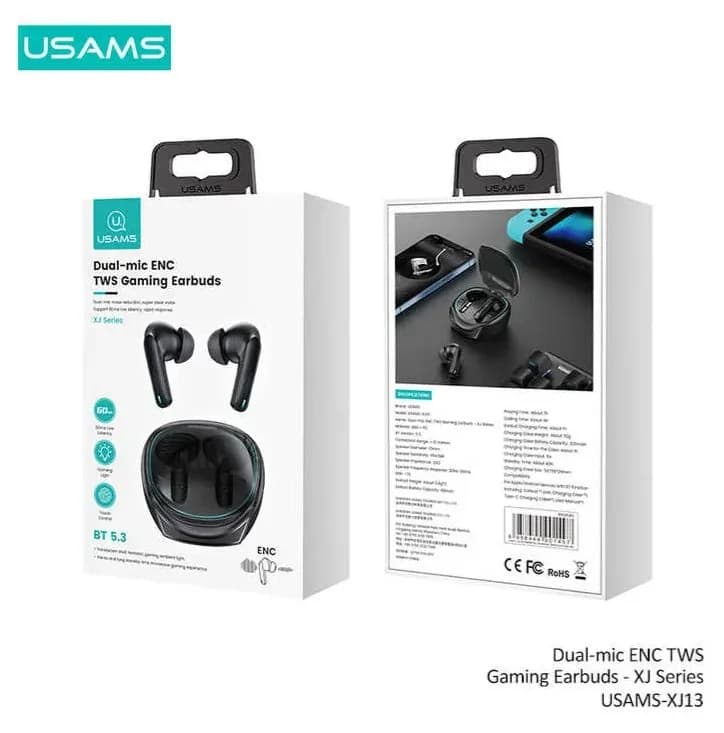 Fone De Ouvido Bluetooth Gamer Usams Xj13 Tws Enc Bluetooth: 5.3 Anti Ruidos - 1