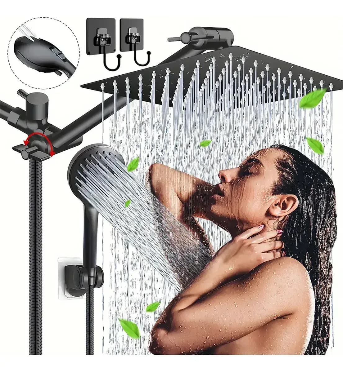 Chuveiro Gás Com Desviador E Ducha Manual De Aço Inoxidável - 1
