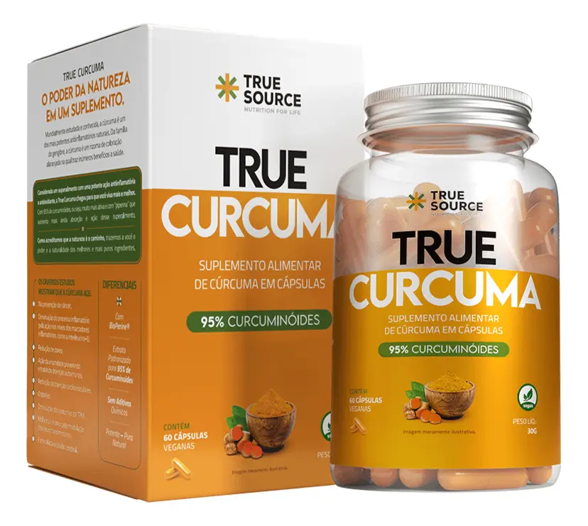 True Curcuma com 60 Cápsulas Veganas - 95% Curcuminóides - 1