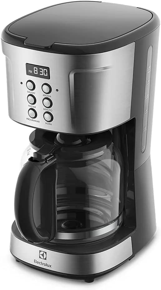 Cafeteira Elétrica Electrolux inox filtro permanente removível capacidade 1,5L 38 xicaras 127v Você pode escolher até 24 horas antes o melhor horário para a preparação do café - 1