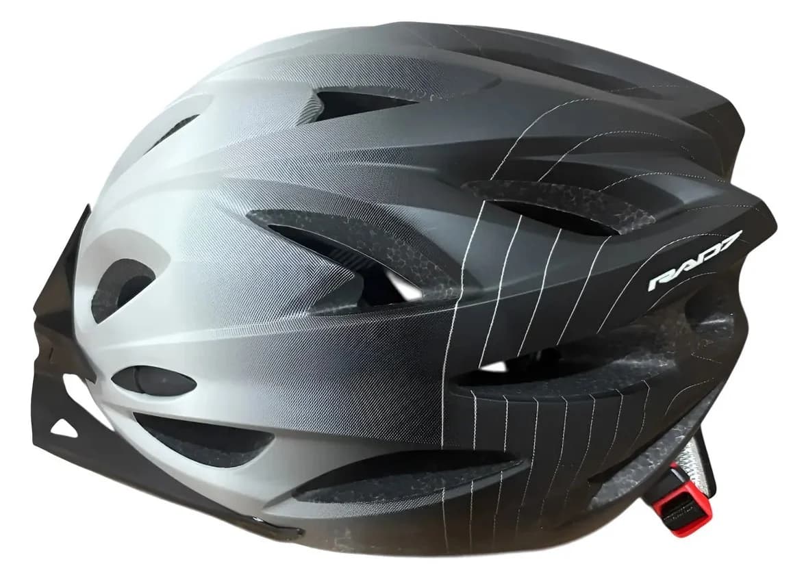 Capacete Ciclismo Bicicleta Rad7 Inmold Pisca Com Led Bike Preto/cinza Tamanho 54-58 - 1