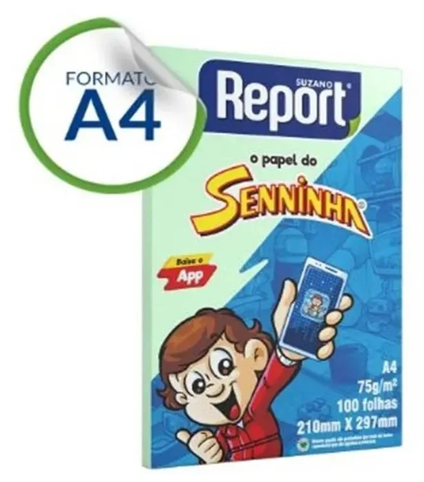 Seninha A4 sulfite de 100 folhas de 75g verde por unidade - 1