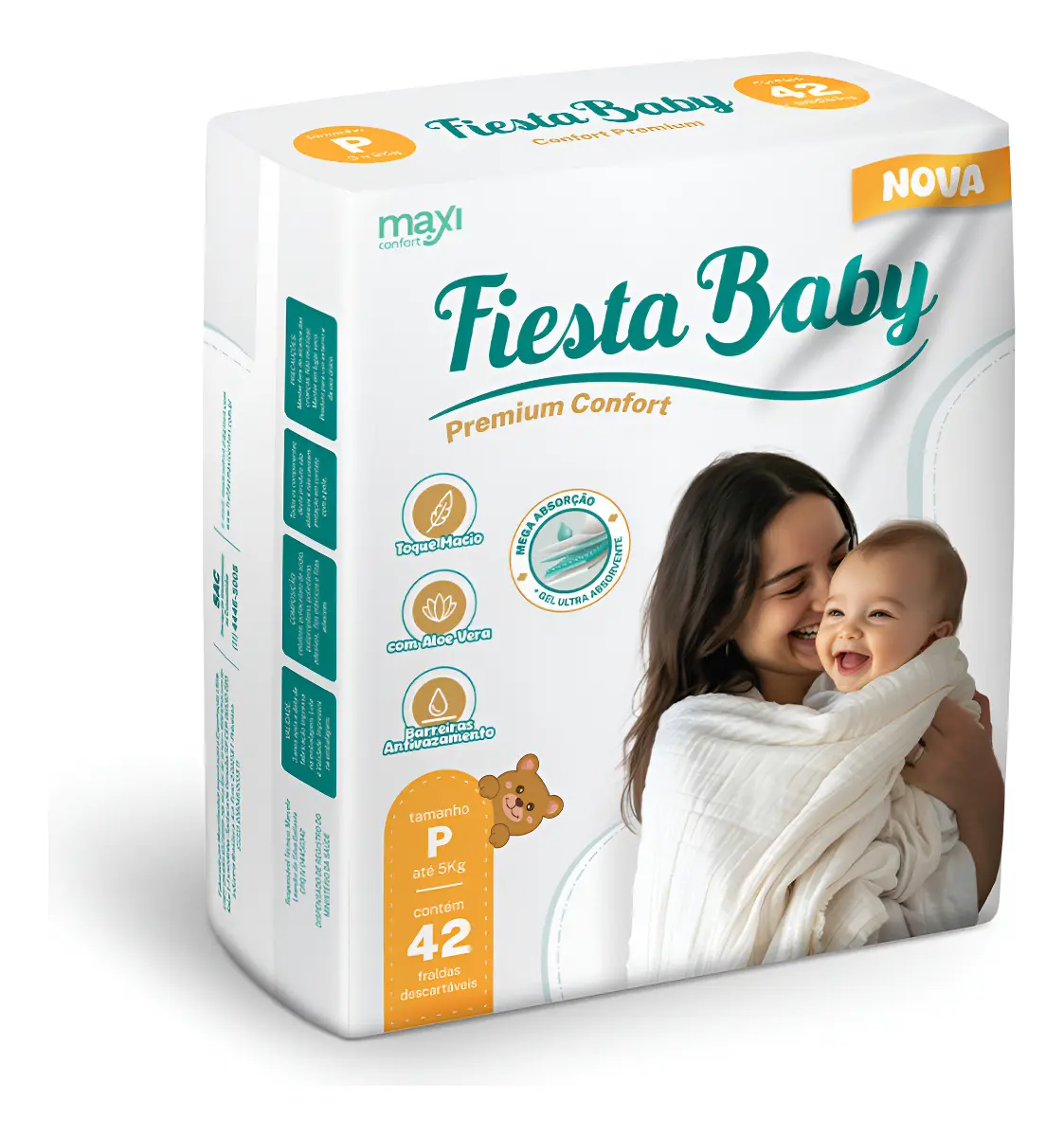 Fralda Descartável Infantil Fiesta Baby Tamanho P 42 Fraldas - 1