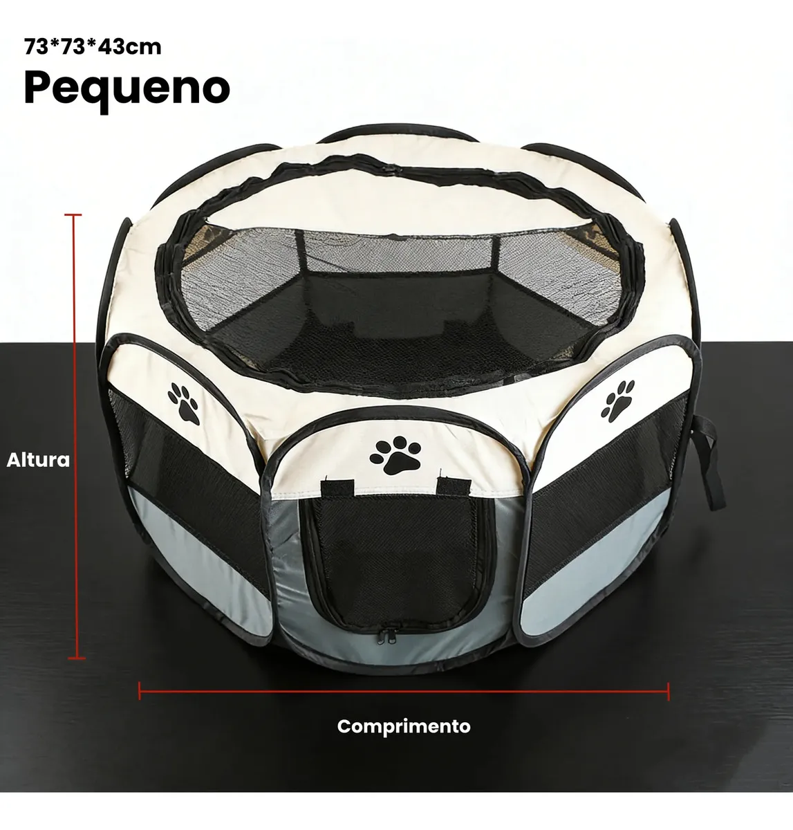 Tenda Dobravel Para Cães e Gatos Curral Mascote portátil Pet. Tamanho 73x 73x 43cm - 1