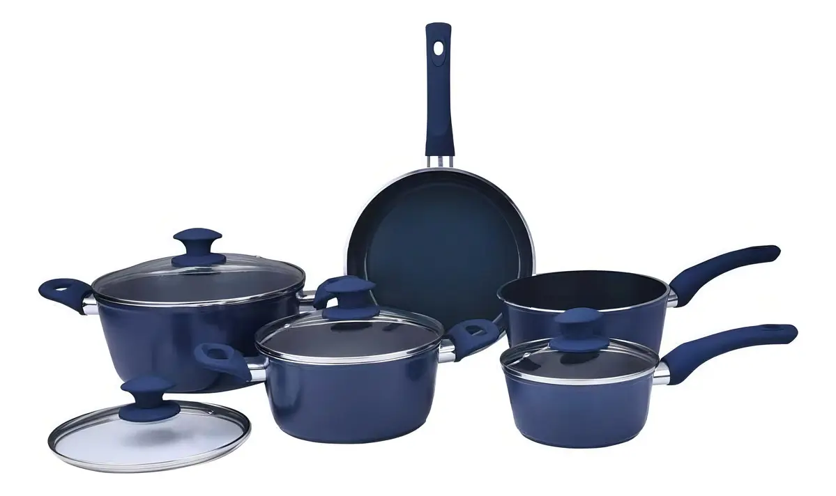 Jogo De Panelas Ceramic Class 5 Peças 4,5mm - Azul - 1