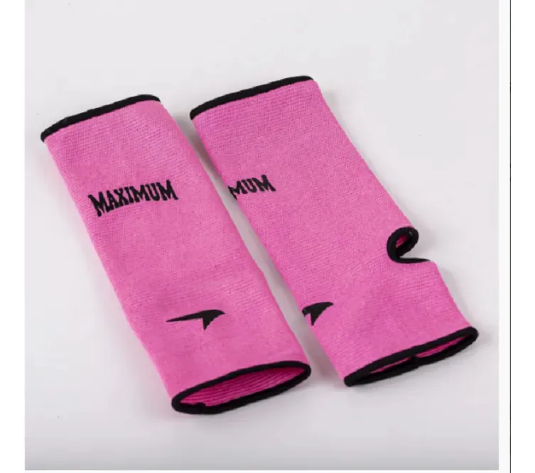 Par Tornozeleira Muay Thai Kickboxing Pink Elástica Maximum Rosa - 1