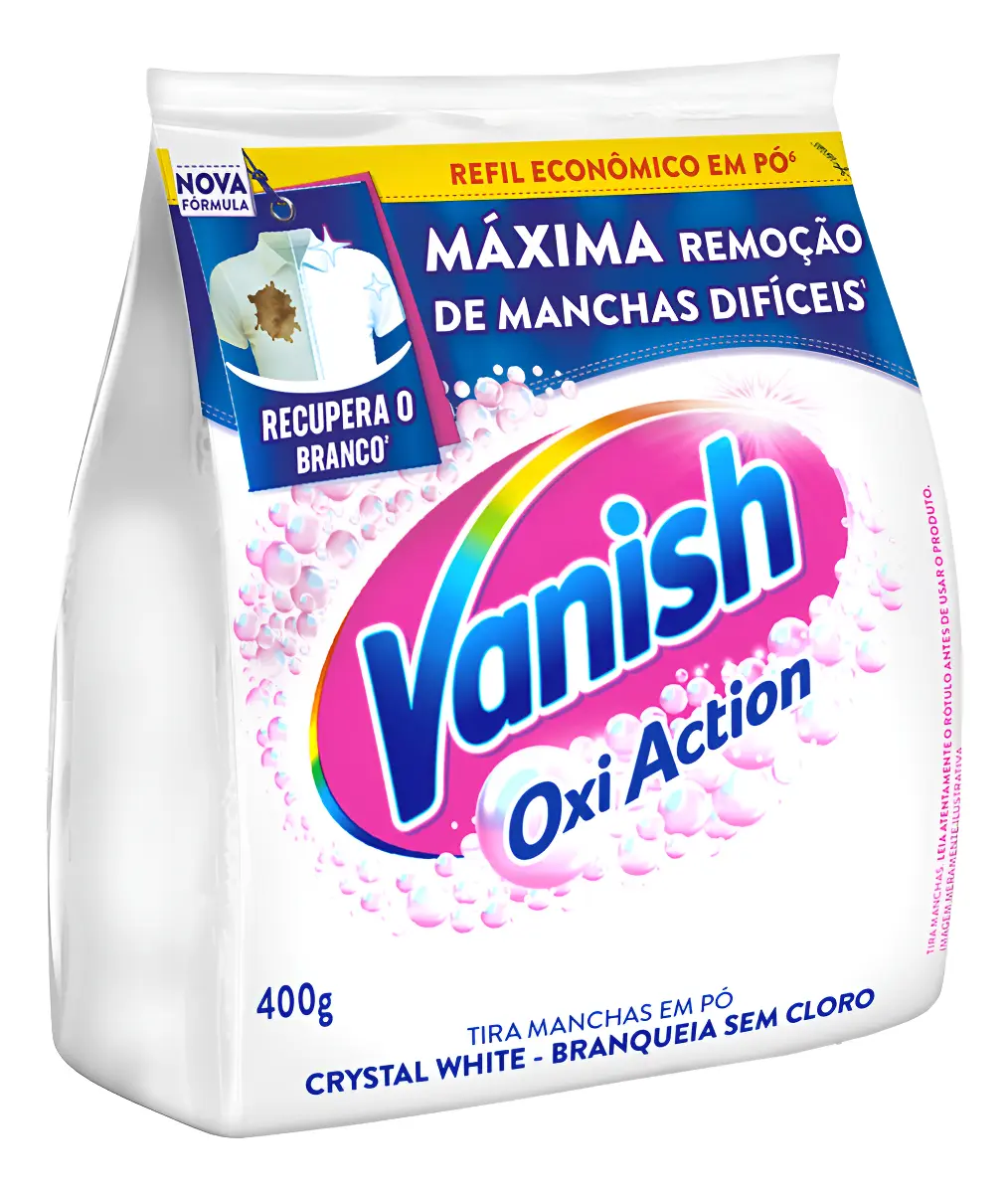 Vanish Pó Crystal White Oxi Action Para Roupas Brancas 400g - 1