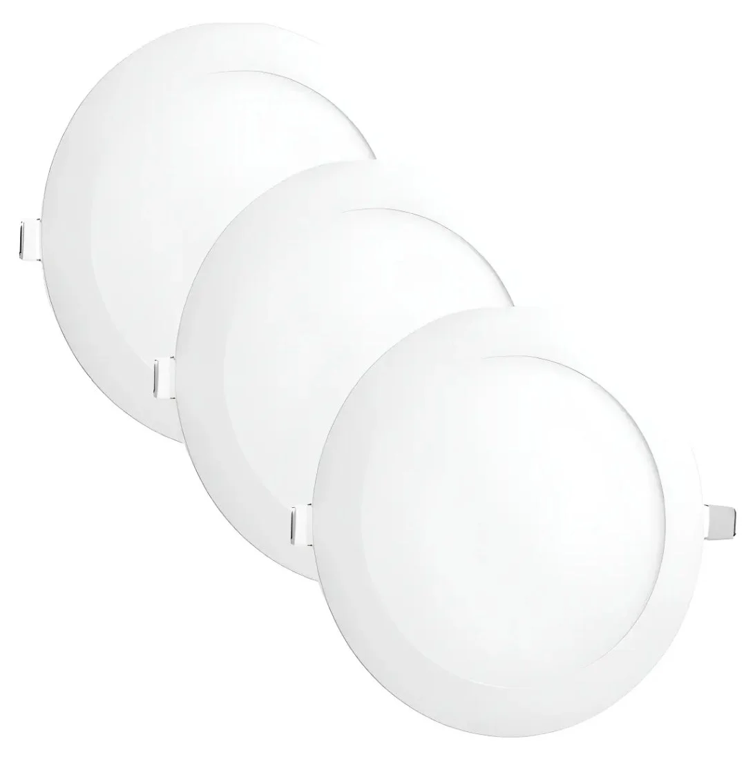 Kit 3 Painel Plafon Led 24w 25w Redondo Embutir 6500k 30x30 - 1