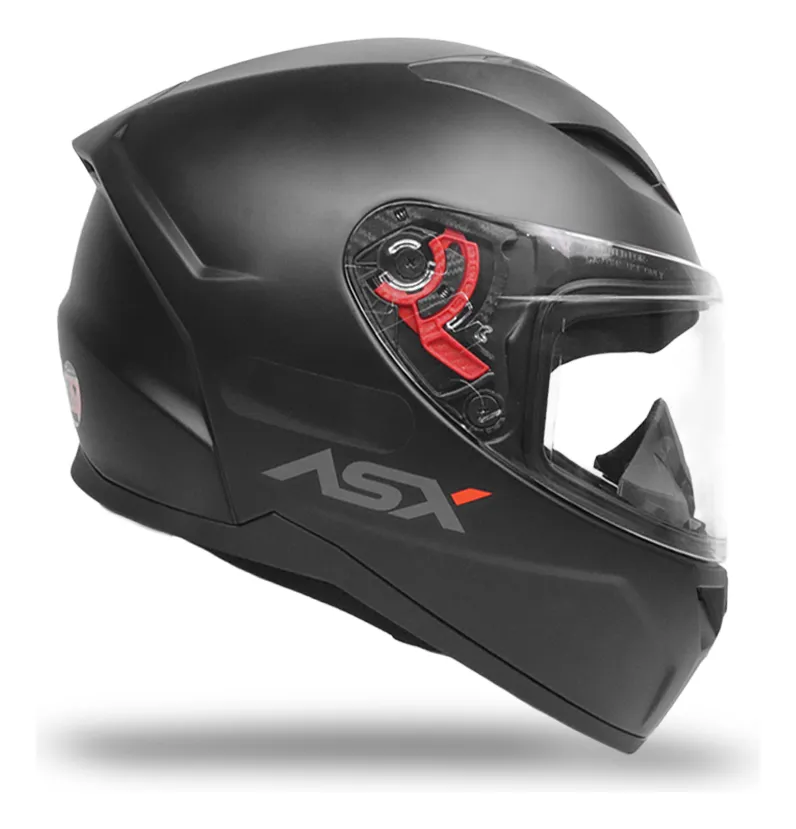Capacete Moto Fechado Asx City Solid Fosco Preto Tamanho 55/56 - 1