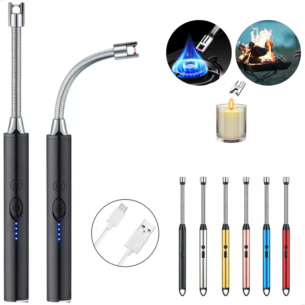 Acendedor Fogão Elétrico Recarregável Usb Portátil Vela - 1