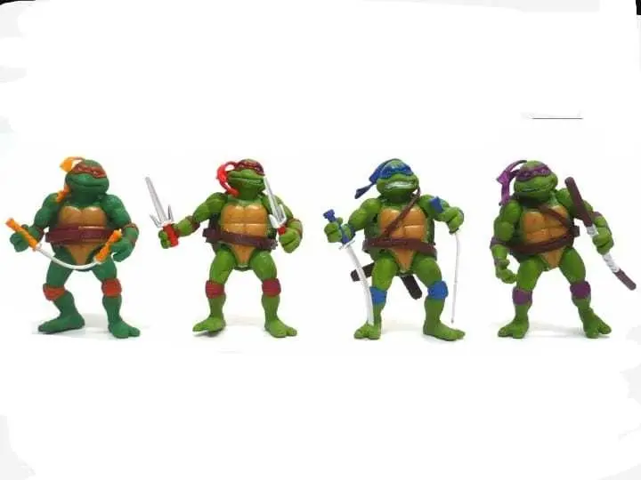 4 Bonecos Tartarugas Ninjas & Acessórios Brinquedo Infantil - 1