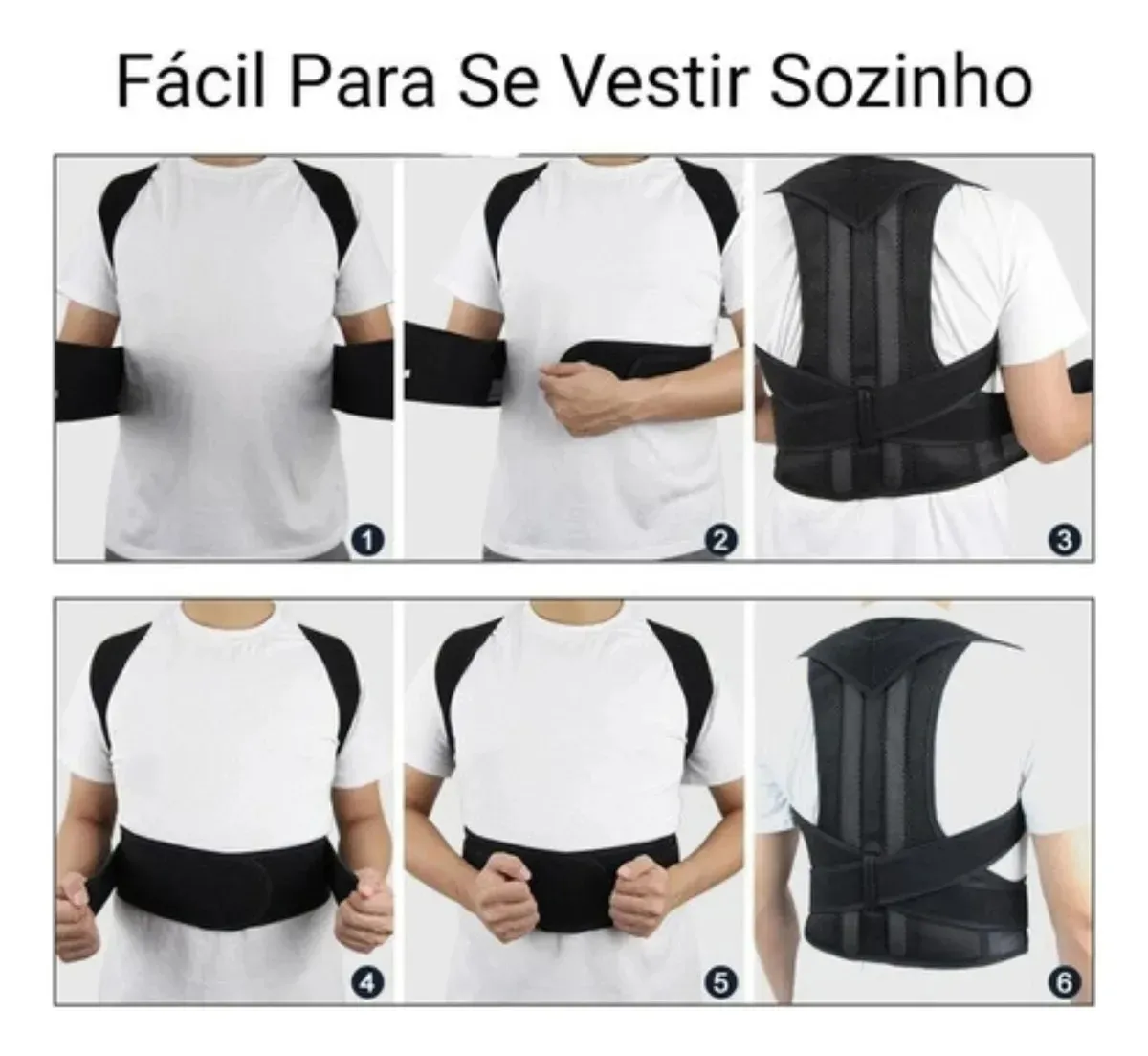 Corretor Postura Feminino E Masculino Colete Alinhador Coluna Cinta Postural Lombar Faixa Abdominal Tamanho G - 1