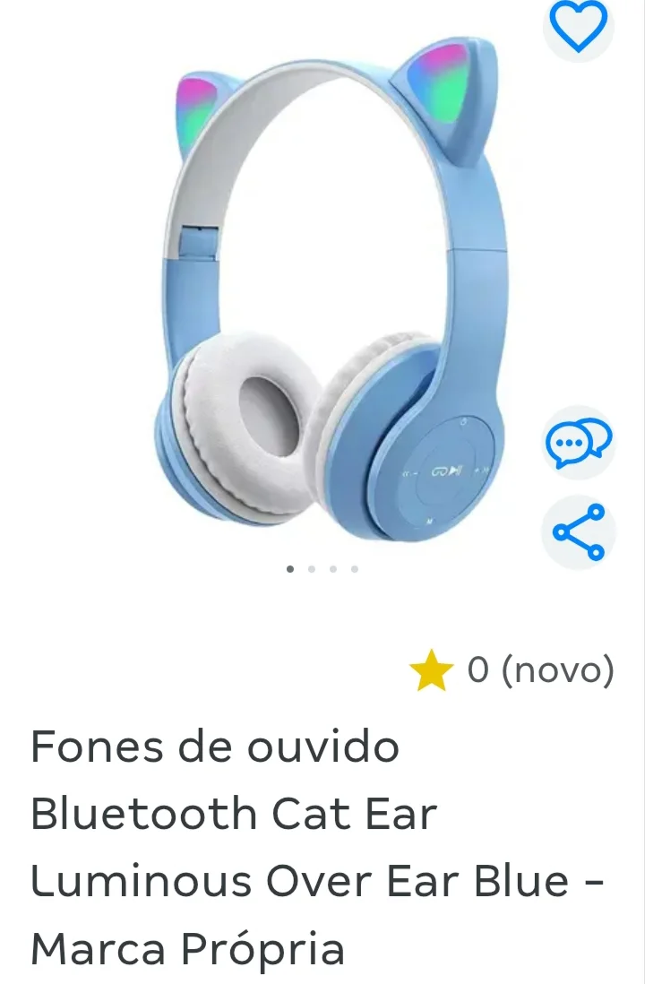 Fone de Ouvido Gatinho Azul - 1